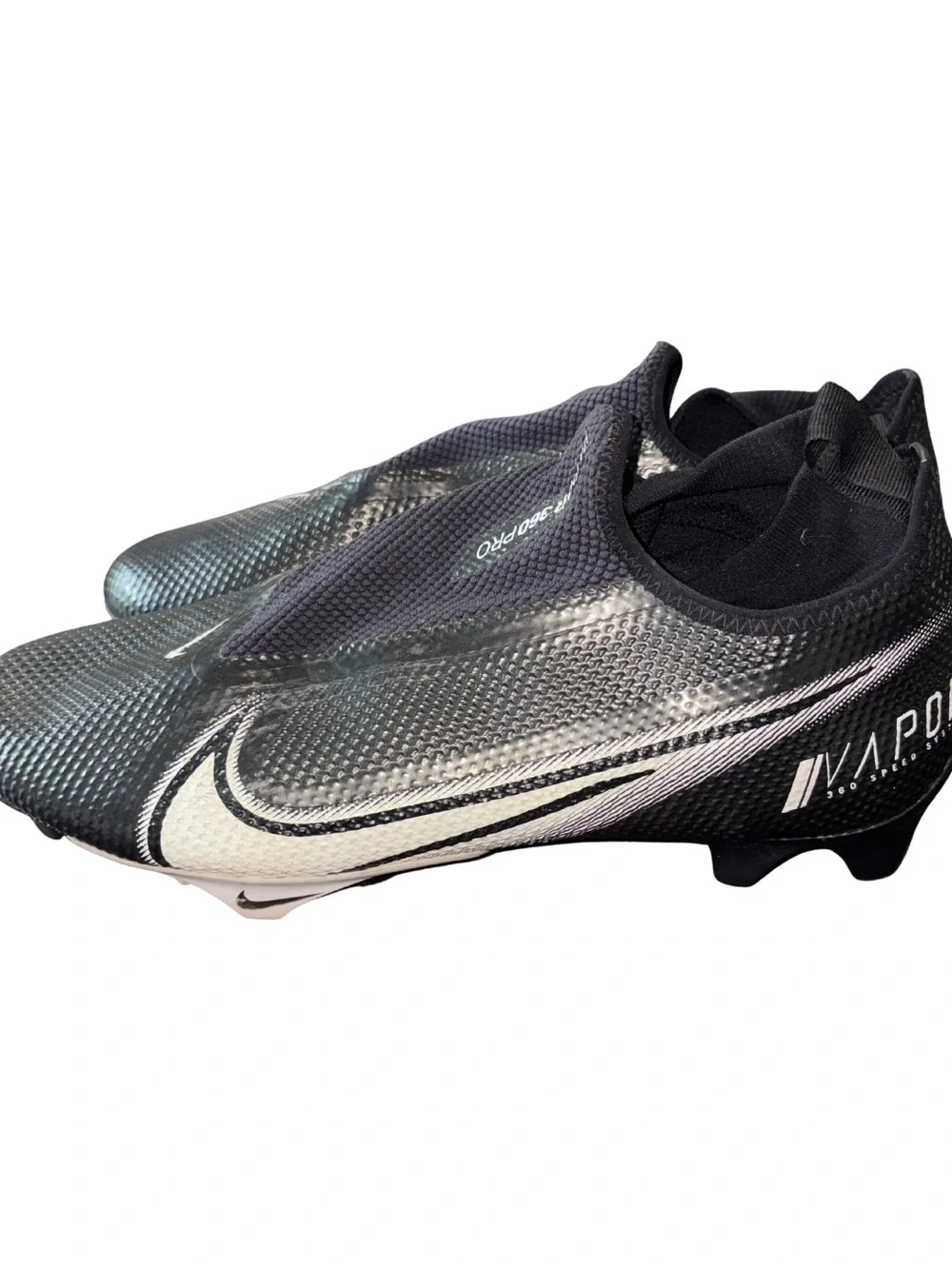 Nike Vapor 360 Speed System Football Cleats Black White Men's Size 10
